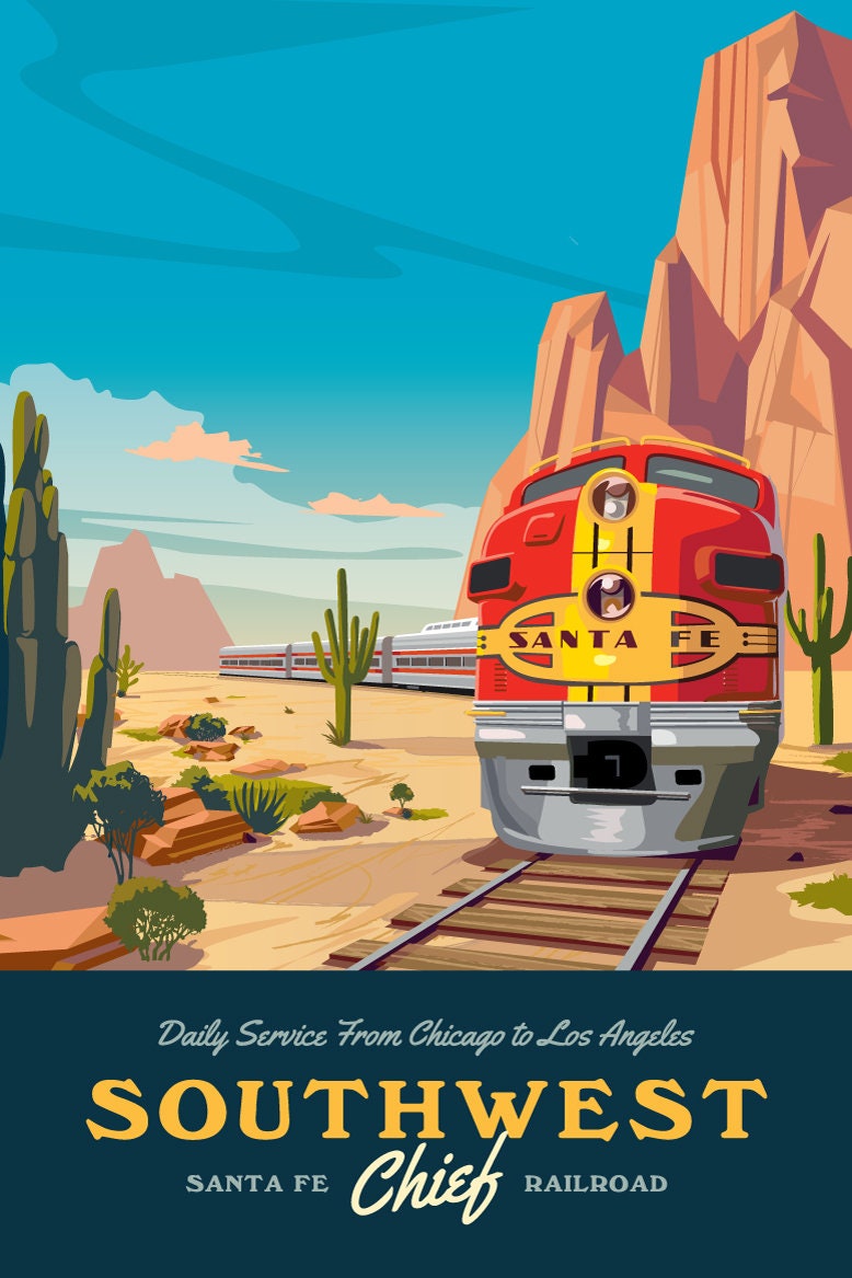 Wisesign Poster In Metallo Vintage – Pubblicità Ferrovia Lionel Train Santa Fe – Targa 20x30 Pollici