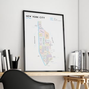 Caprichoso mapa de la ciudad de Nueva York / cartel del mapa / sin enmarcar