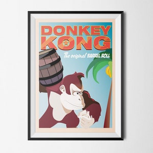 Nintendo Donkey Kong Barrel Roll  | Game Poster |  Unframed