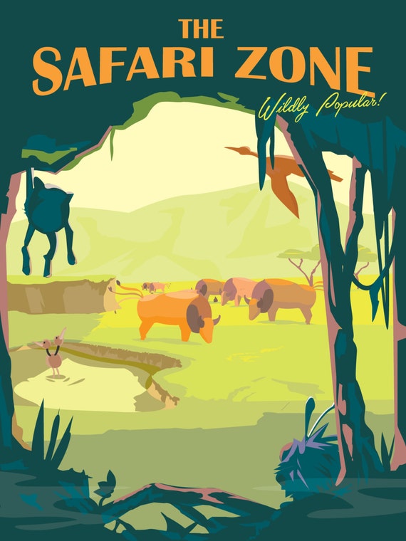 Pokemon Safari Zone Unframed