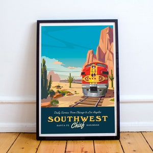 Southwest Chief Train Poster | Niet ingelijst