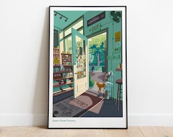 Queen Street Grocery / Impresión de arte / Sin marco