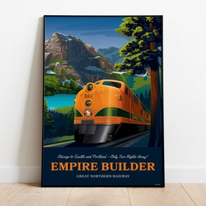 Empire Builder Vintage Train Poster | Unframed