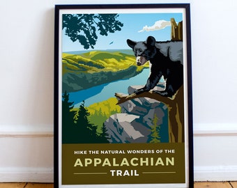 Póster de viaje por el sendero de los Apalaches (sin marco)