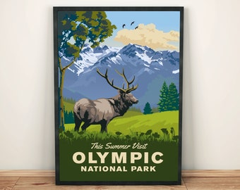 Parque Nacional Olímpico / Cartel de Viaje / Unframed