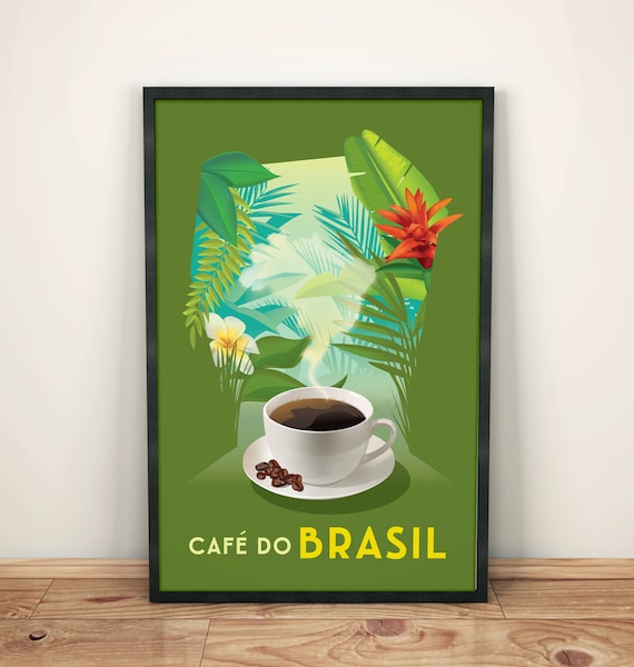 ミッドセンチュリー風ブラジルコーヒーイラスト | | フレームなし