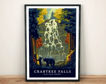 Crabtree Falls, Blue Ridge Parkway Art Print / Viajes / Unframed