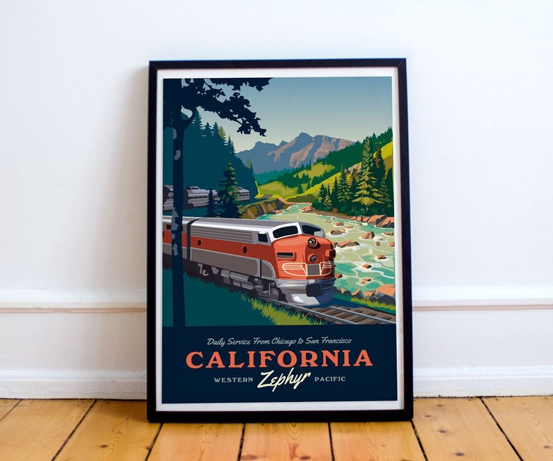 California Zephyr Train Poster Unframed Etsy
