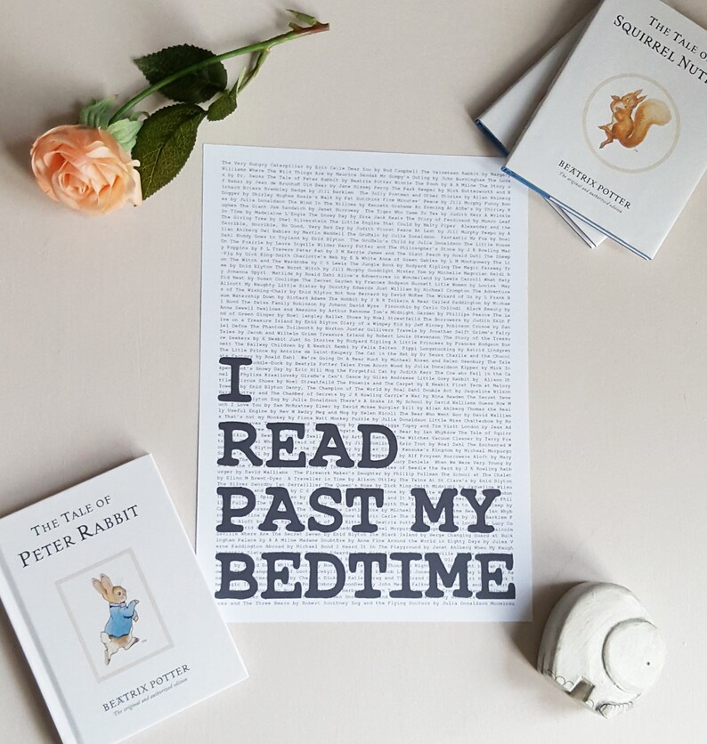 I Read Past My Bedtime Print Reading Nook Decor Literary Etsy