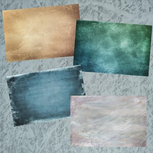 May include: Four textured rectangular backgrounds in different colors: beige, teal, blue, and light gray. The backgrounds are arranged in a staggered pattern.