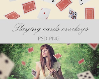 Playing Cards Overlays, digital overlay, Photo Overlay, Photography Overlays, Flying Playing Cards, Photo Playing Cards