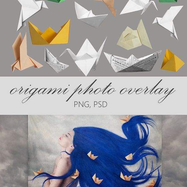 origami photo overlay, photography overlay, birds origami, birds overlay, paper birds, ship origami, ship overlays