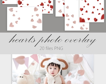 paper hearts photo overlay, Valentines heart, photography overlay, heart overlay, hearts frame, digital overlays