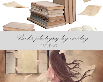 Books Photo Overlays, Photography Overlays, cards book overlays, flying cards, digital, Photo overlay, digital scrapbooking