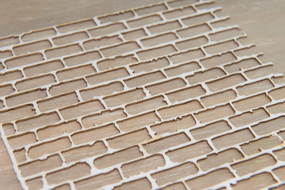 Bricks Laser cut chipboard shapes background scrapbooking