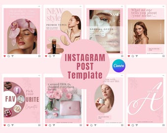 Rosa Instagram Post Vorlage | Karussells, Inhaltsvorlagen, bearbeitbare Canva Social Media Posts für Small Business & Bloggers