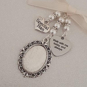 Photo Bouquet Memorial Charm, Memorial Charm for Bride, Double Sided  Wedding Charm, Bridal Charm Custom Photo & Text, Walk with me Dad