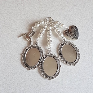 Triple Bouquet Charm, Wedding locket, Silver Oval Bridal Bouquet Locket, &quot;always in heart&quot; charm, Humming bird Charm, clear covers, Gift Bag