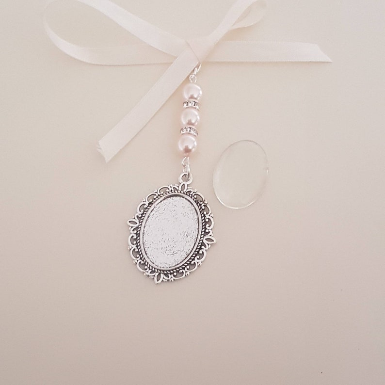Bridal Memorial Charm, Wedding Bouquet Pendant, Photo Frame Locket, image 3
