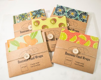 LARGE Beeswax Food Wrap, zéro déchet, Stockage alimentaire écologique, Stockage alimentaire réutilisable, couvertures alimentaires durables