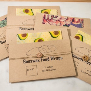 2 LARGE Beeswax Food Wraps, Natural Organic Bees Wax Wraps, Eco-Friendly food storage, Reusable Food Storage, sustainable food covers