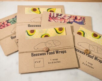 2 LARGE Beeswax Food Wraps, Natural Organic Bees Wax Wraps, Stockage alimentaire écologique, Stockage alimentaire réutilisable, couvertures alimentaires durables