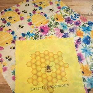 Beeswax Food Wraps, Natural Organic Beeswax Wraps, Eco-Friendly Sustainable Reusable Food Storage, zero waste, plastic free lunch packaging