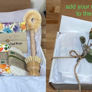 11 items eco friendly GIFT BOX zero waste kitchen cleaning supplies plastic-free home products