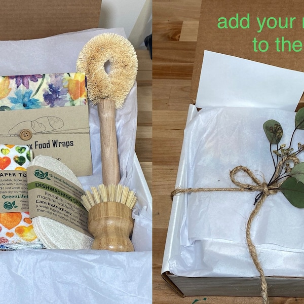 11 items eco friendly GIFT BOX zero waste kitchen cleaning supplies plastic-free home products