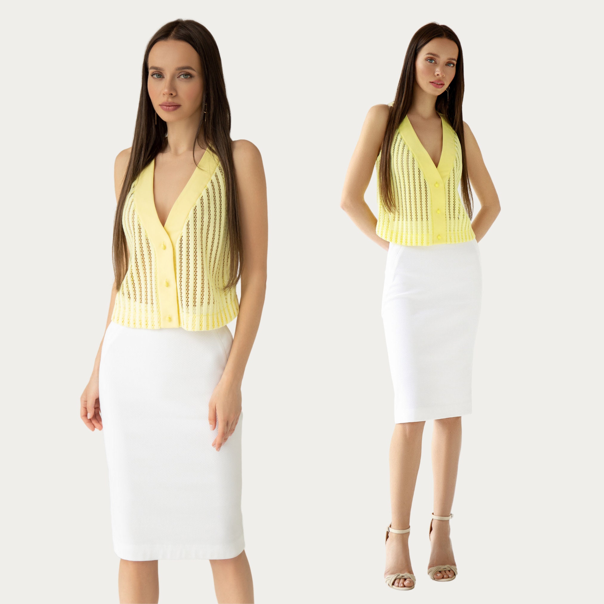 lemon yellow womens tops