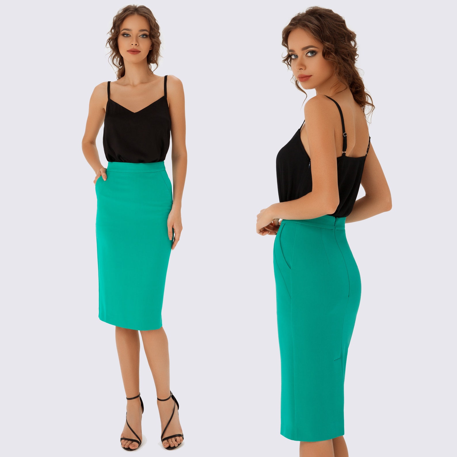 Bright Green Pencil Skirt Green Tight Skirt Pencil Skirt in Etsy