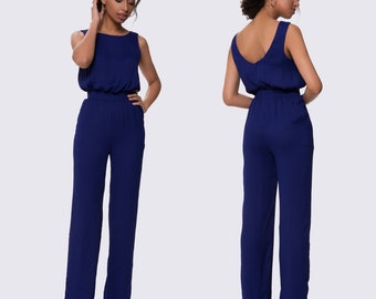 navy blue jumpsuit formal