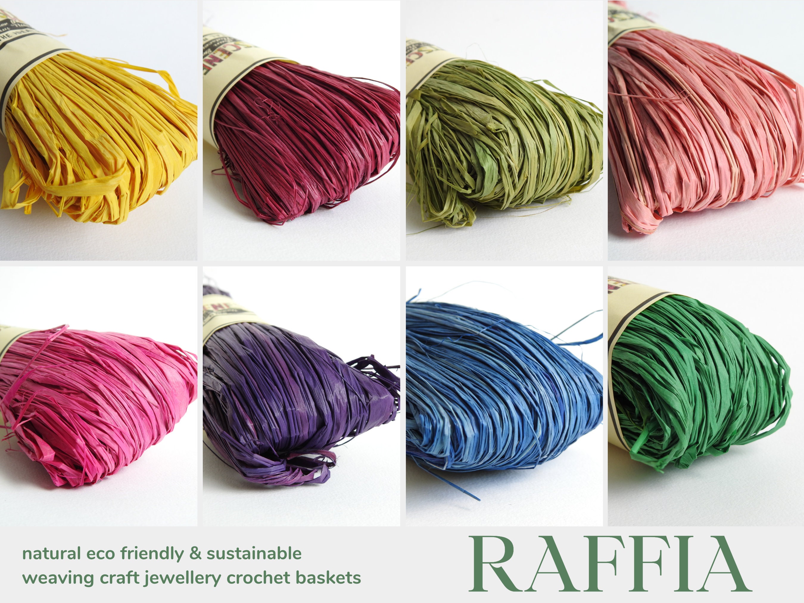 Raffia Yarn Crochet, RA-RA RAFFIA Yarn, Paper Yarn for Crochet by Wool and  the Gang, Summer Yarn for Hats, Baskets, Bags 14 Colours 