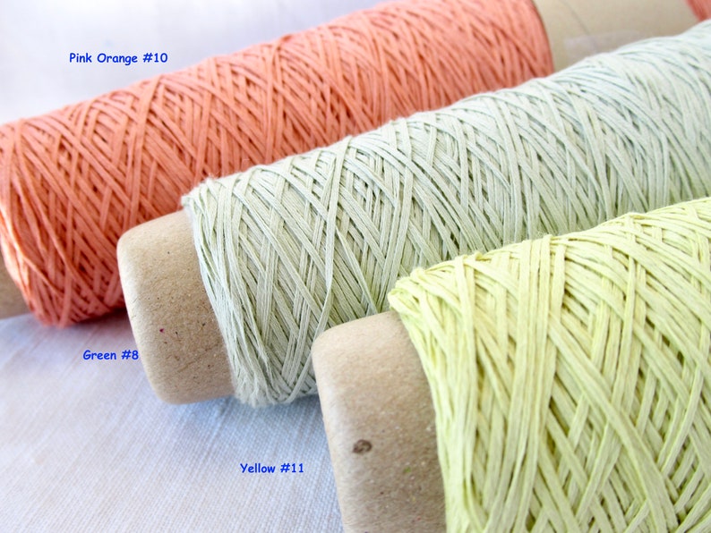 Cotton Linen Tape Yarn for weaving knitting crochet. Japanese Etsy