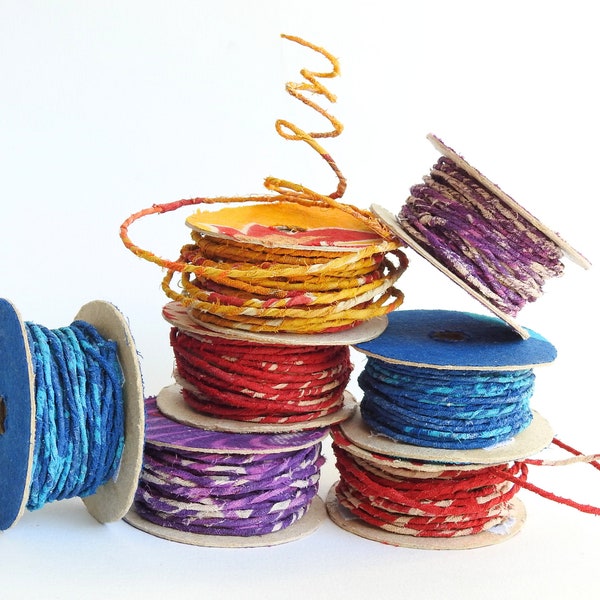 Craft Wire - Colours - Upcycled Fairtrade Cotton Covered - for beading jewelry flowers, headbands, baskets, textile arts