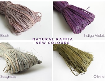 Raffia for weaving bags hats jewellery embroidery craft. 29 Colours! Natural, eco friendly, sustainable crop. Soft, supple, vibrant colors