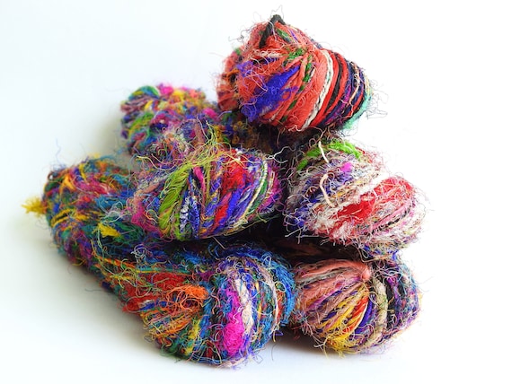 Dyed Fancy Wool Yarn for Crocheting Sweater, Patchwork Hand