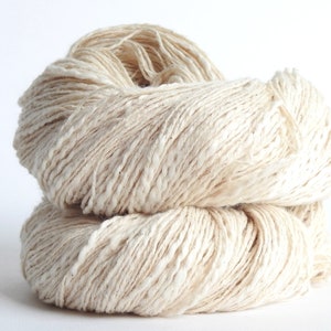 Cotton Yarn. Organic Natural Biodegradable. Cotton slub yarn. Soft and natural. Knitting, crochet, weaving for baby, shawls, summer, scarves