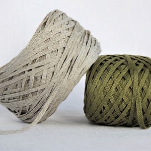 Habu Textiles Knitted Linen Tape for knitting, weaving, crochet. Habu yarn N-98 image 2