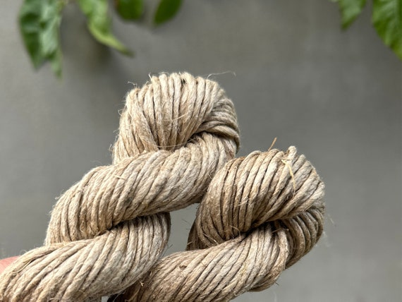 Buy Linen Twine. Thick Natural Unpolished Organic Yarn for Weaving