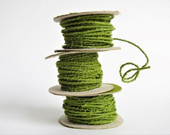 Filo artigianale - Verde - Rivestito in cotone - per bordare gioielli fiori fasce cappelli borse e sculture