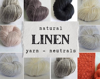 Hilo de lino para punzonar, tejer, tejer, crochet. Hilo natural para calcetines de ropa de gorro de bebé de verano. Lino puro. Neutrales