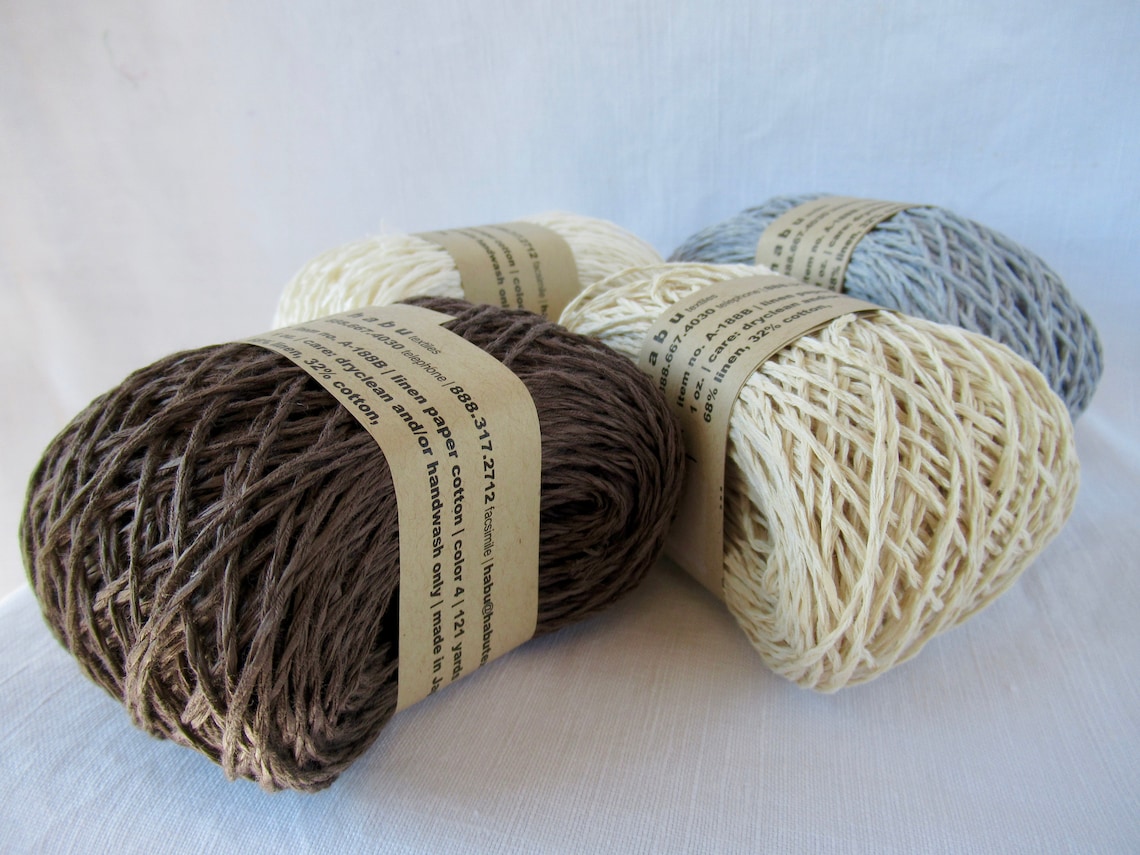 Linen Paper Yarn / Natural Fiber / Warp Yarn / Cotton Yarn / Etsy