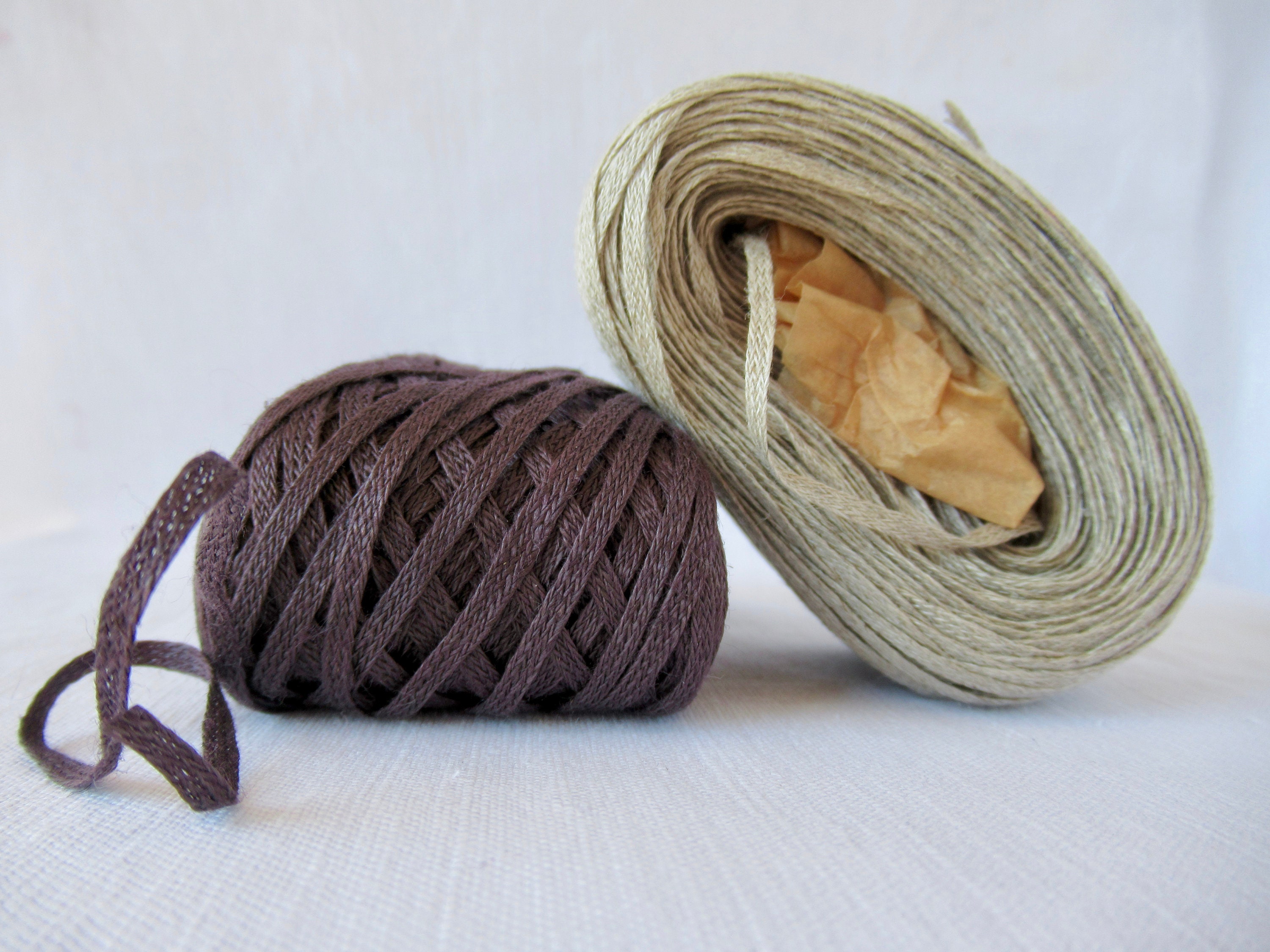 Knitted Linen Tape / Linen Yarn / Linen Tape Yarn / Warp Yarn Etsy