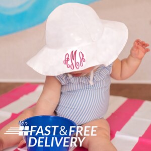 baby girl white sun hat