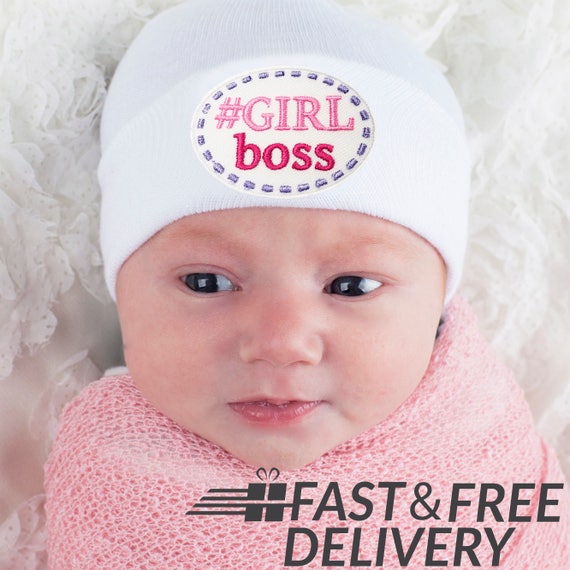 Newborn Beanie White Hospital Hat 