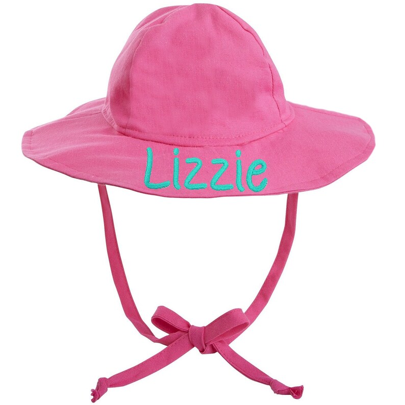 Bright Pink Baby Girl Sun Hat Monogram Sun Hat for Babies Etsy