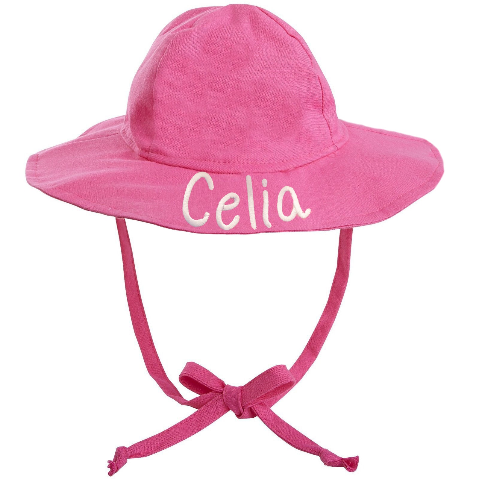 Bright Pink Baby Girl Sun Hat Monogram Sun Hat for Babies Etsy