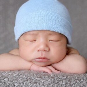 Melondipity Baby Blue Hat for Newborn Boys and Girls | Additional Warmth and Double-Ply Hospital Hat with Many Solid Colors for Babies