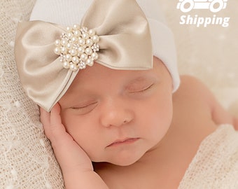 Newborn Hat With Bow - Etsy